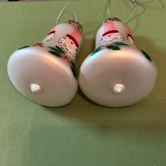 3 Vintage Hand Painted Glass Christmas Ornaments - Picture 4 of 7